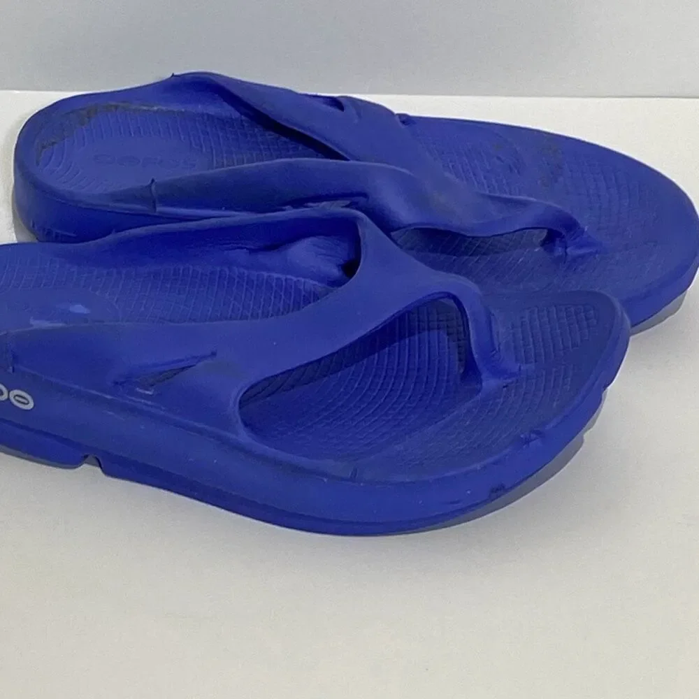 Oofos Women's Blue Flip Flop Lightweight OOriginal Recovery Sandal Size‎ 6